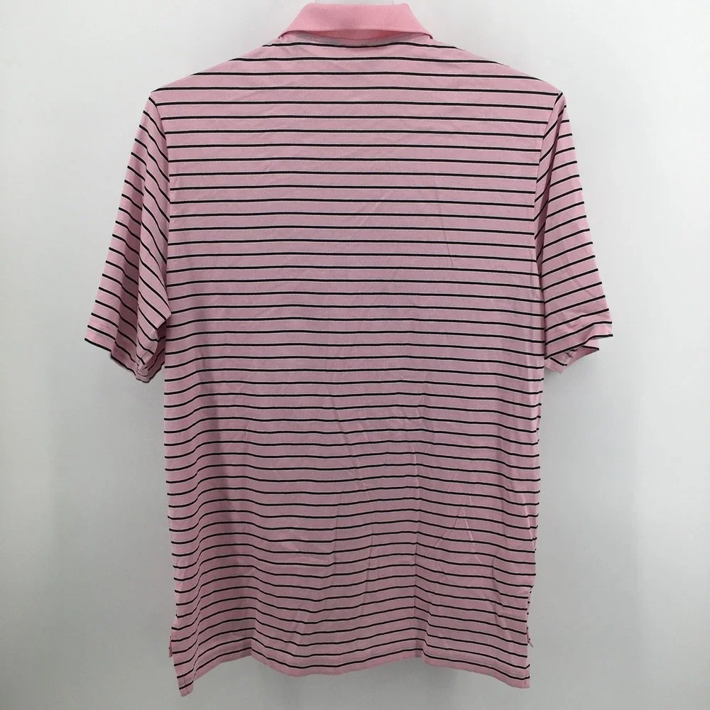 Polo Golf Ralph Lauren Polo Mens M Pink Stripe Pima Cotton Pittsburgh Field Club